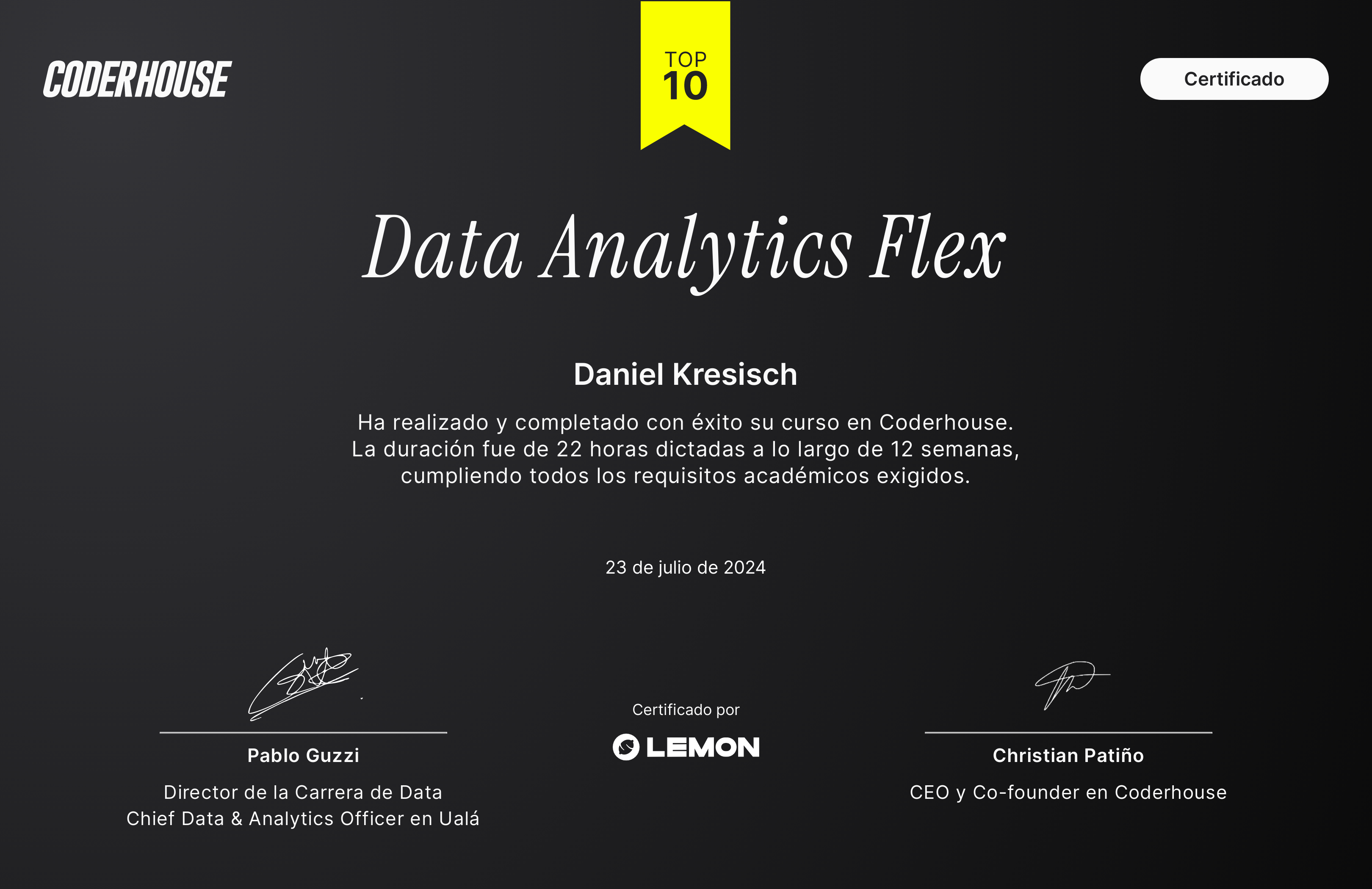 Título Data Analytics - Coderhouse