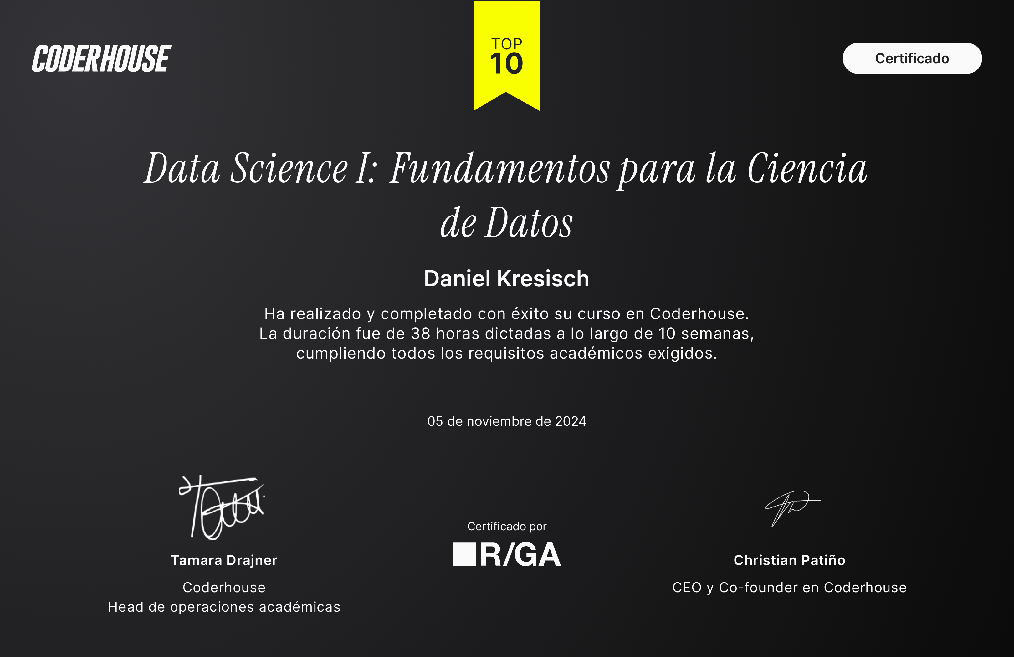 Título Data Science I - Coderhouse