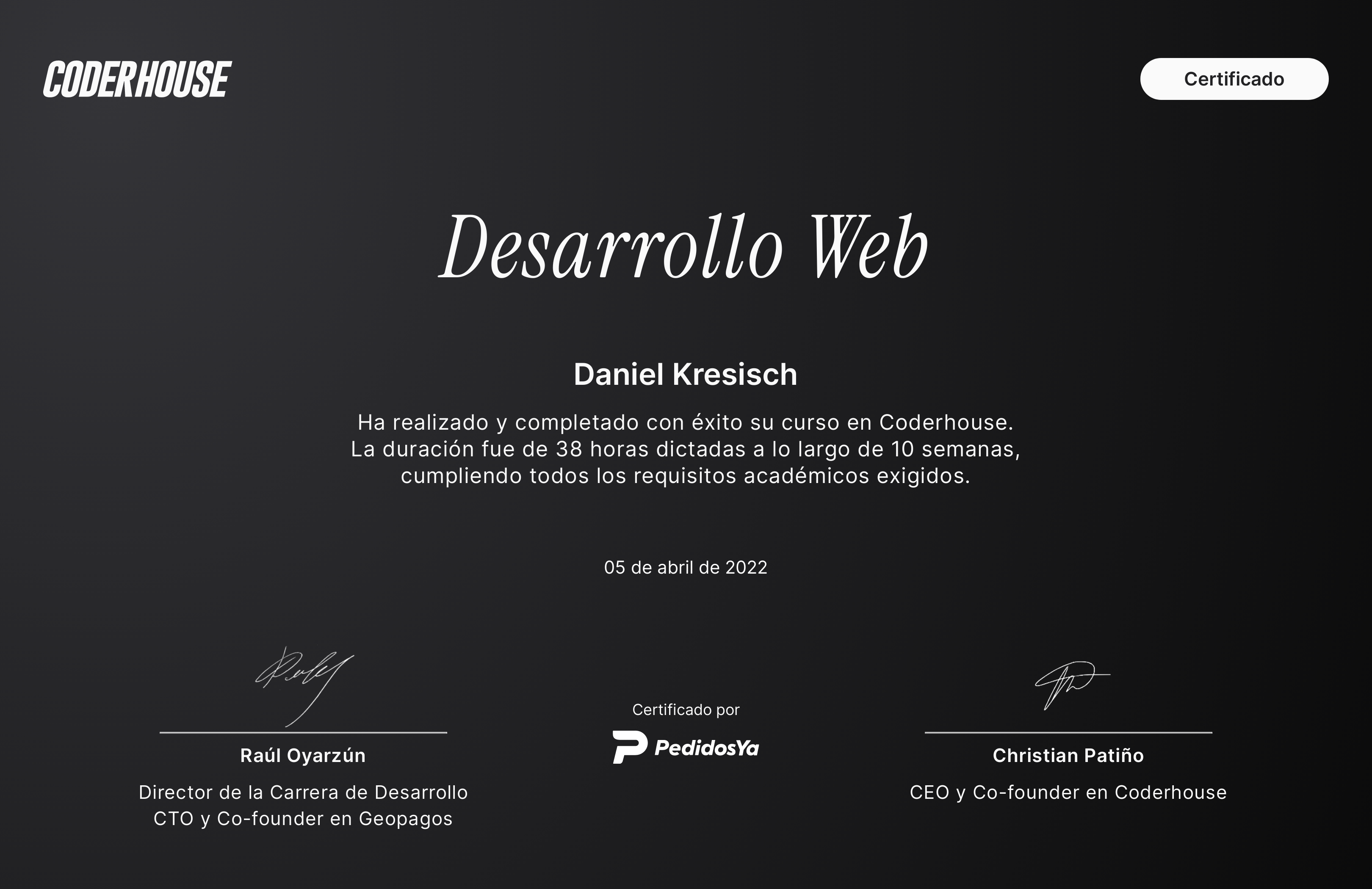 Título Desarrollo Web - Coderhouse